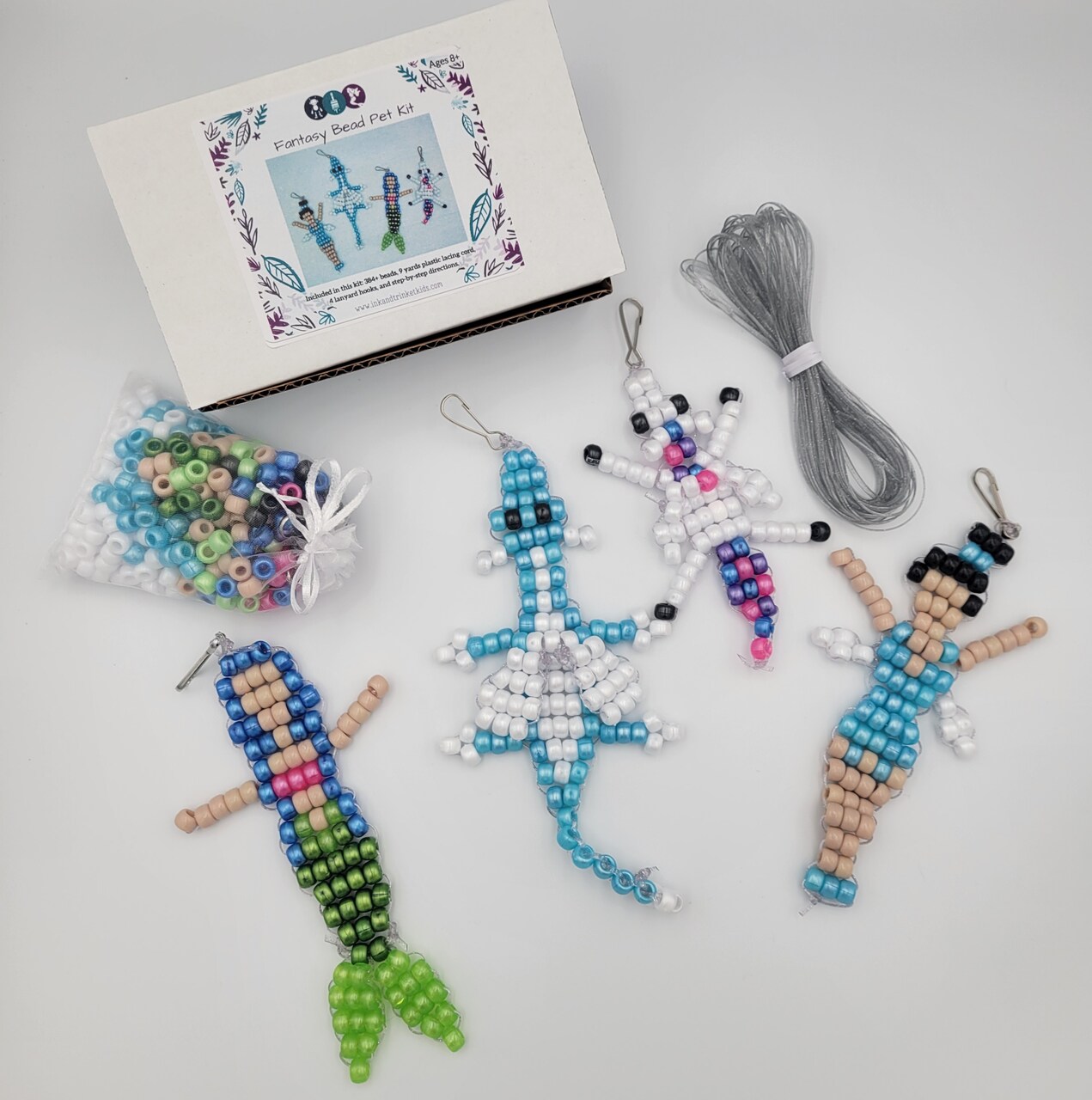 Ink and Trinket Kids Fantasy Creature Bead Animals, Pony Bead Pet Craft